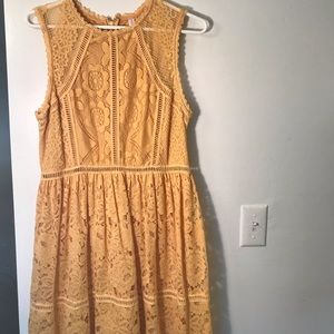 Yellow lace dress